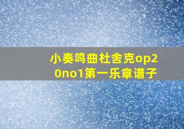 小奏鸣曲杜舍克op20no1第一乐章谱子