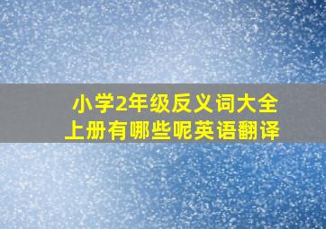 小学2年级反义词大全上册有哪些呢英语翻译