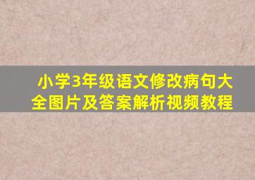 小学3年级语文修改病句大全图片及答案解析视频教程