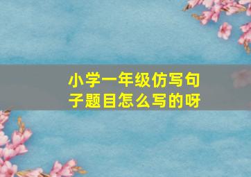 小学一年级仿写句子题目怎么写的呀