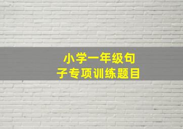 小学一年级句子专项训练题目