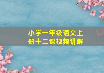 小学一年级语文上册十二课视频讲解