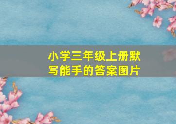 小学三年级上册默写能手的答案图片