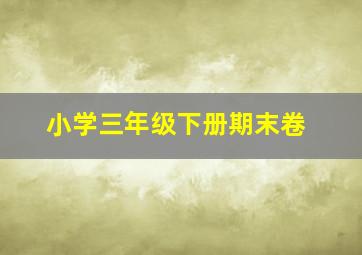 小学三年级下册期末卷