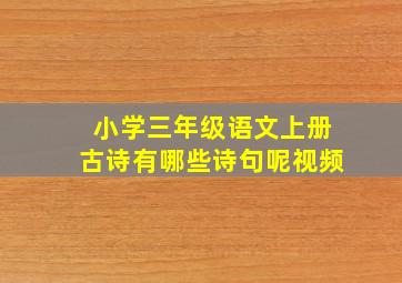 小学三年级语文上册古诗有哪些诗句呢视频