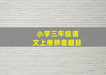 小学三年级语文上册拼音题目