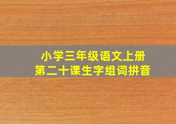 小学三年级语文上册第二十课生字组词拼音