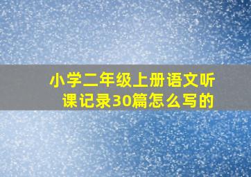 小学二年级上册语文听课记录30篇怎么写的