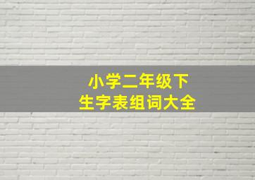 小学二年级下生字表组词大全