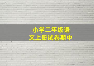 小学二年级语文上册试卷期中