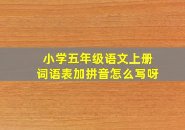 小学五年级语文上册词语表加拼音怎么写呀