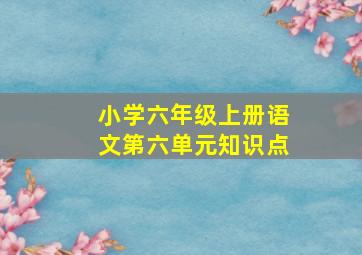 小学六年级上册语文第六单元知识点