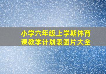 小学六年级上学期体育课教学计划表图片大全