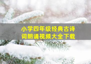 小学四年级经典古诗词朗诵视频大全下载