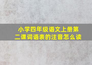 小学四年级语文上册第二课词语表的注音怎么读