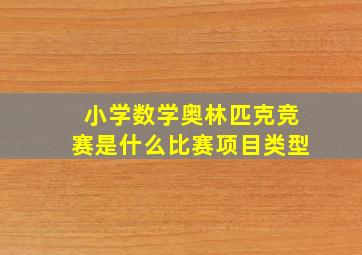 小学数学奥林匹克竞赛是什么比赛项目类型