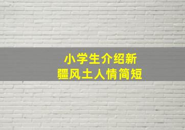 小学生介绍新疆风土人情简短