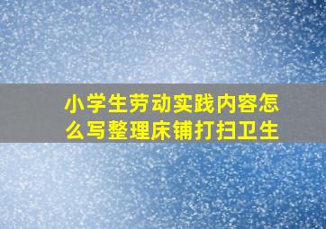 小学生劳动实践内容怎么写整理床铺打扫卫生