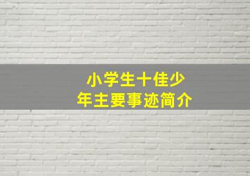 小学生十佳少年主要事迹简介