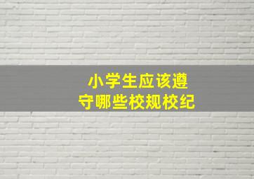 小学生应该遵守哪些校规校纪