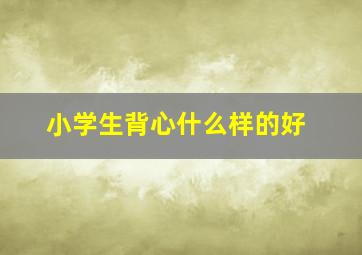 小学生背心什么样的好