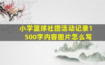 小学篮球社团活动记录1500字内容图片怎么写