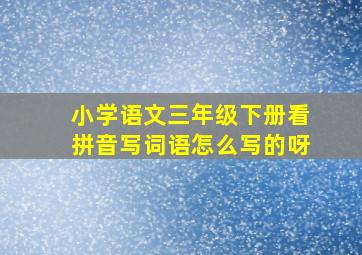 小学语文三年级下册看拼音写词语怎么写的呀