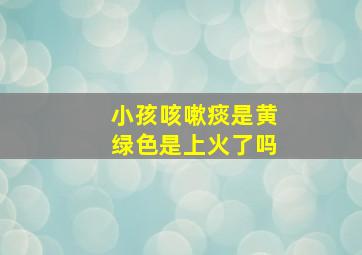 小孩咳嗽痰是黄绿色是上火了吗