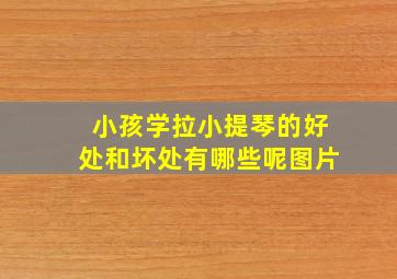 小孩学拉小提琴的好处和坏处有哪些呢图片