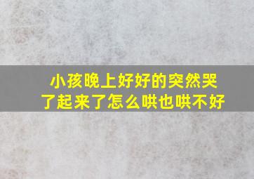 小孩晚上好好的突然哭了起来了怎么哄也哄不好