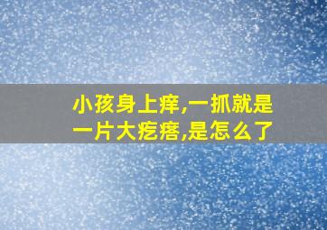 小孩身上痒,一抓就是一片大疙瘩,是怎么了