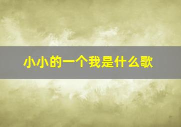 小小的一个我是什么歌