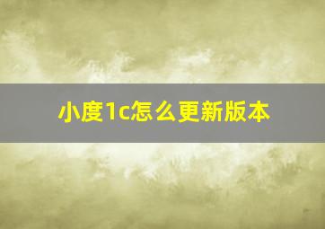 小度1c怎么更新版本