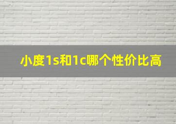 小度1s和1c哪个性价比高