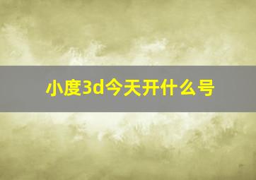 小度3d今天开什么号