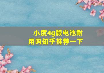 小度4g版电池耐用吗知乎推荐一下