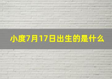 小度7月17日出生的是什么