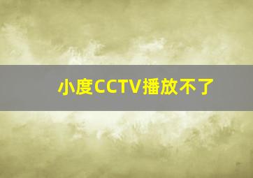 小度CCTV播放不了