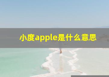 小度apple是什么意思