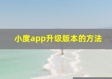 小度app升级版本的方法