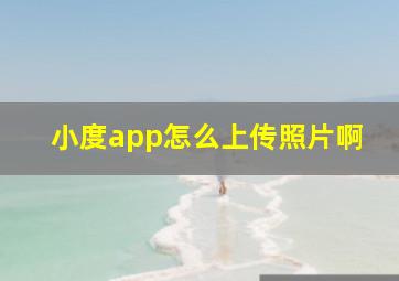 小度app怎么上传照片啊