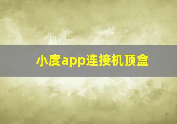 小度app连接机顶盒