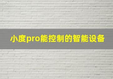 小度pro能控制的智能设备