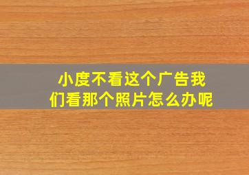 小度不看这个广告我们看那个照片怎么办呢