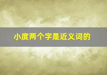 小度两个字是近义词的