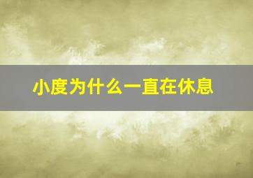 小度为什么一直在休息