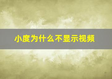 小度为什么不显示视频