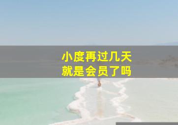 小度再过几天就是会员了吗