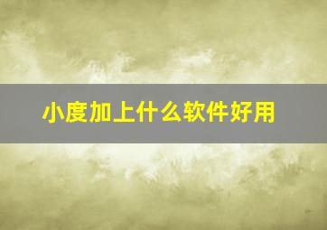 小度加上什么软件好用