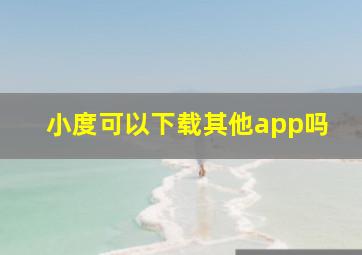 小度可以下载其他app吗